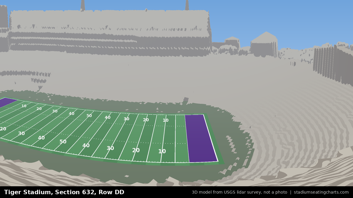 View from Tiger Stadium Section 632, Row DD, looking toward the field