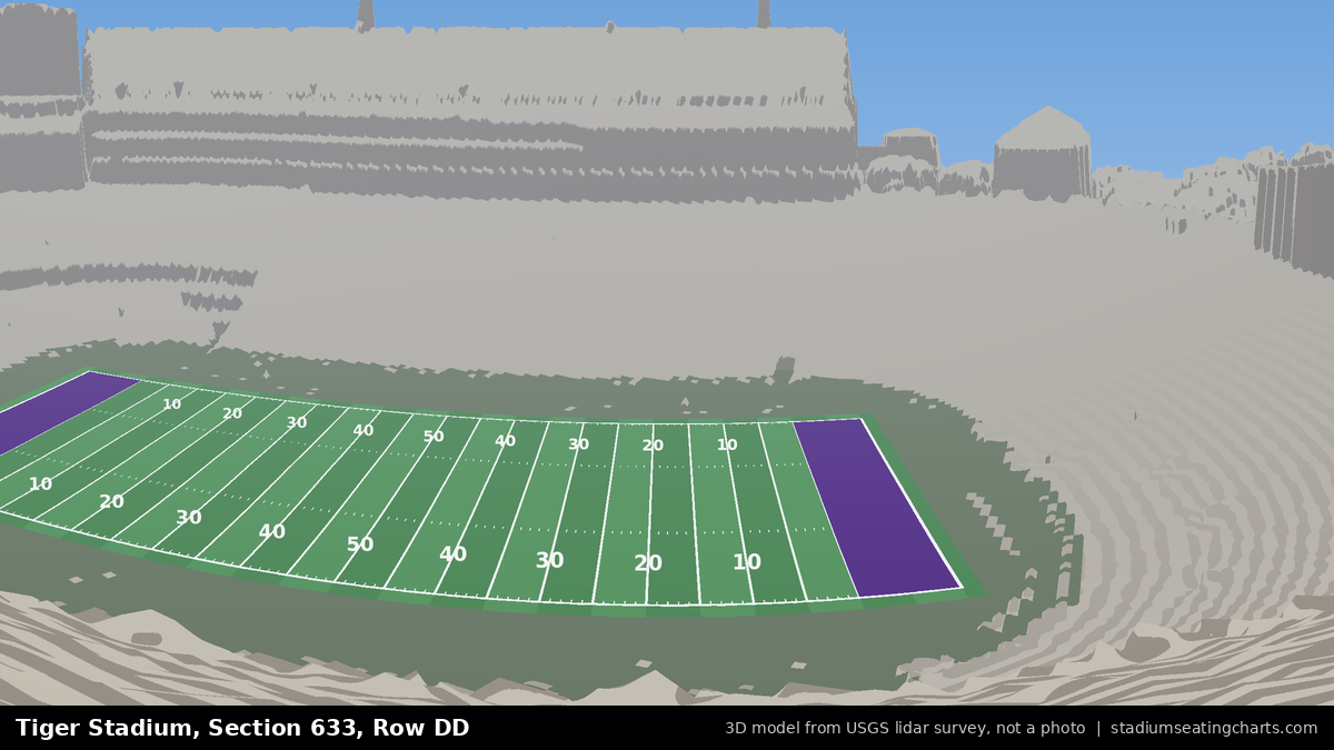 View from Tiger Stadium Section 633, Row DD, looking toward the field
