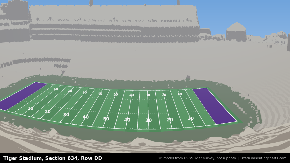 View from Tiger Stadium Section 634, Row DD, looking toward the field