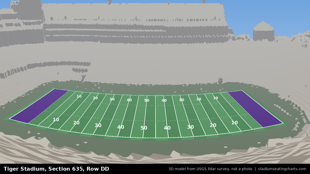 View from Tiger Stadium Section 635, Row DD, looking toward the field