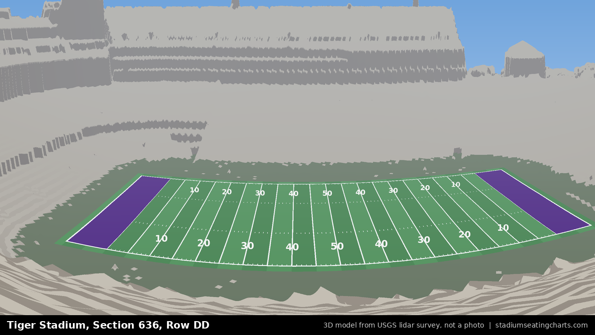 View from Tiger Stadium Section 636, Row DD, looking toward the field