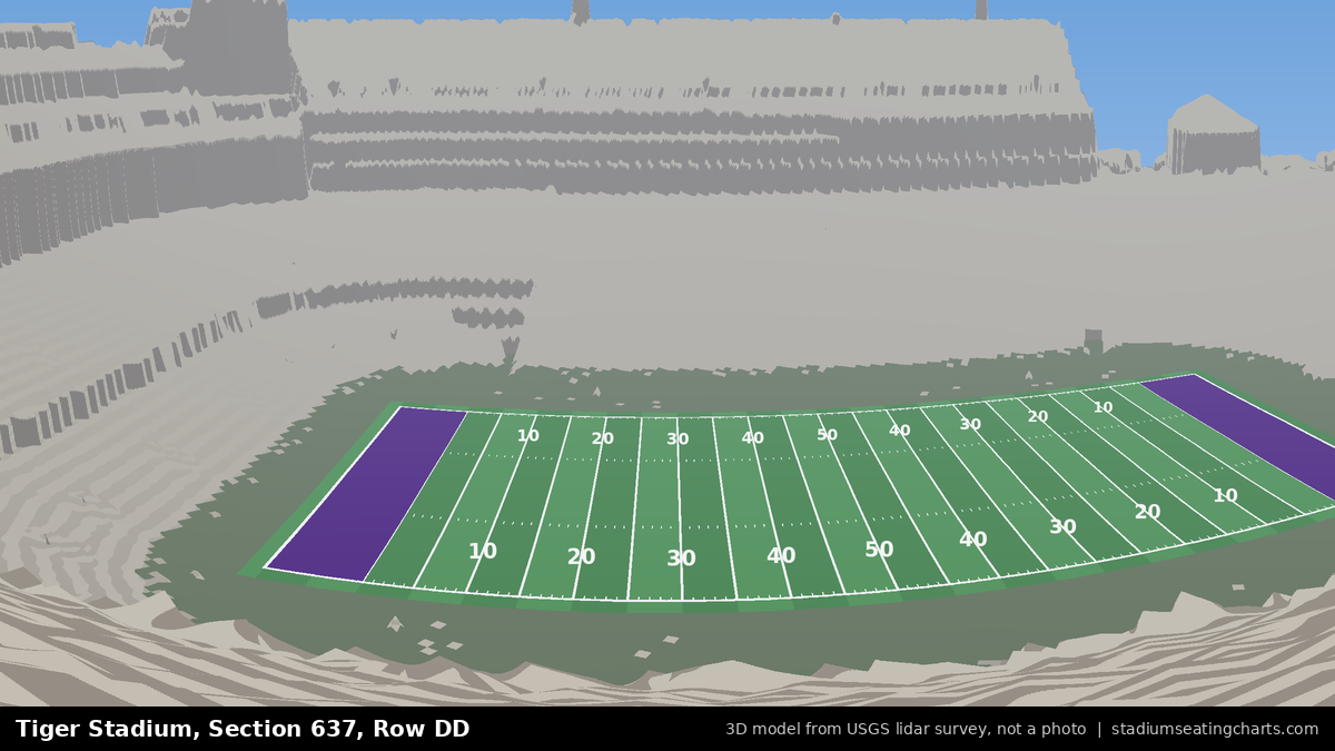View from Tiger Stadium Section 637, Row DD, looking toward the field
