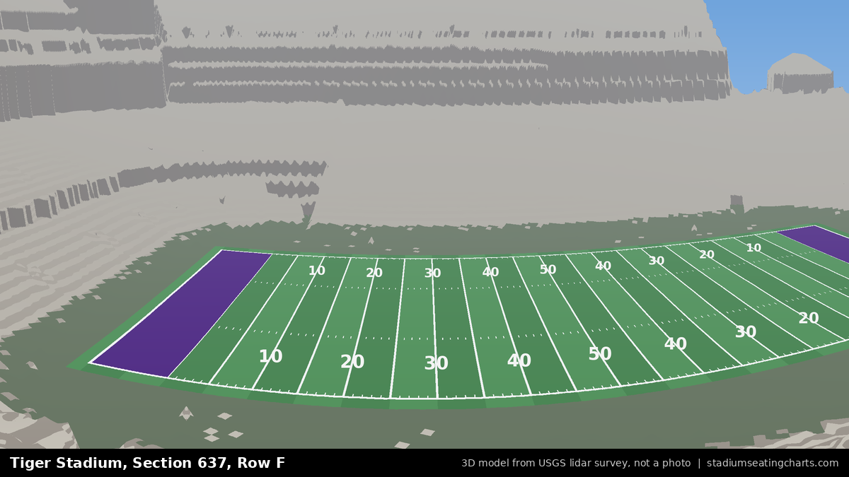 View from Tiger Stadium Section 637, Row F, looking toward the field