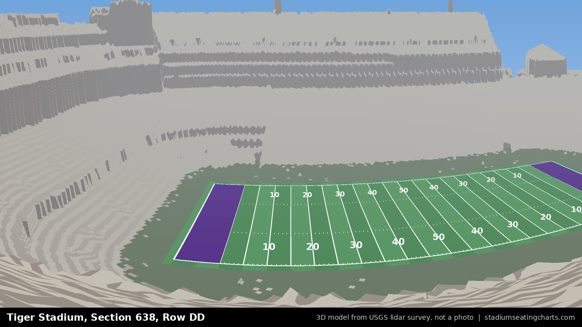 View from Tiger Stadium Section 638, Row DD, looking toward the field