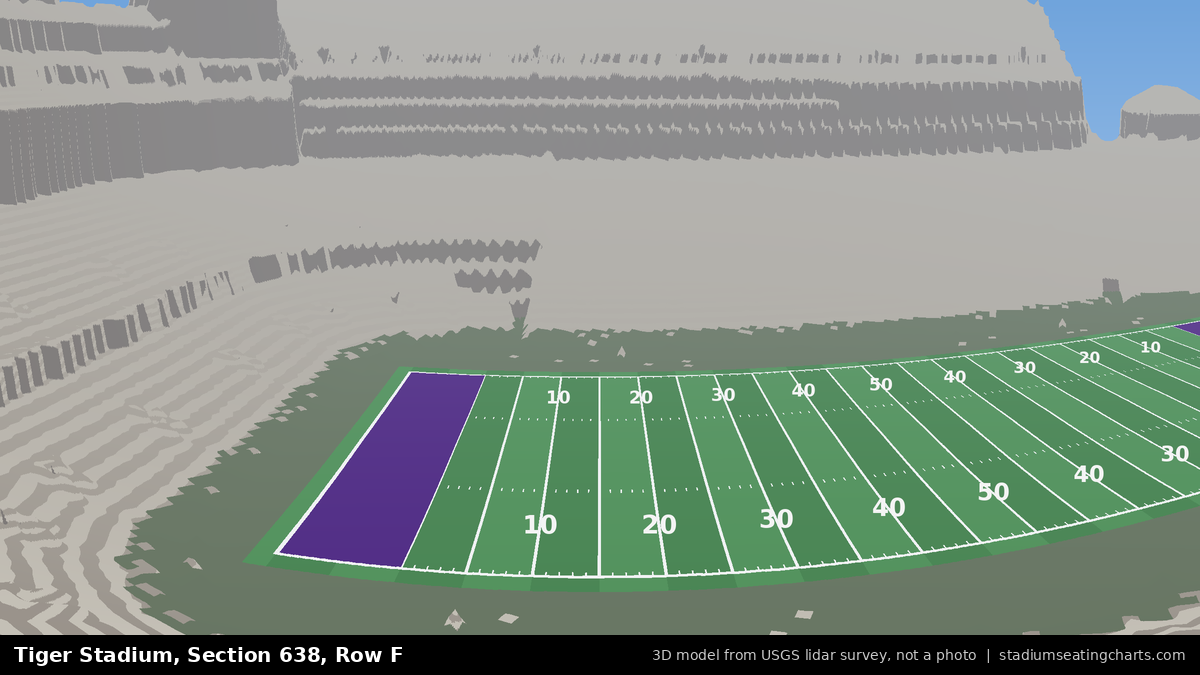 View from Tiger Stadium Section 638, Row F, looking toward the field