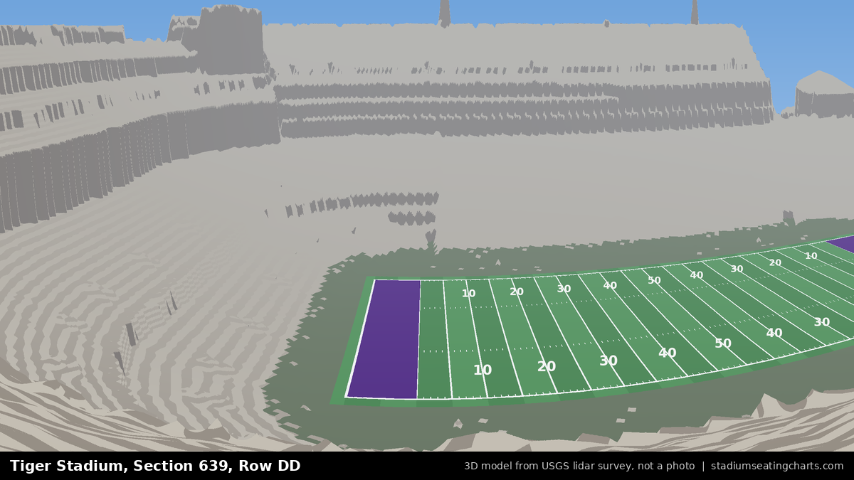 View from Tiger Stadium Section 639, Row DD, looking toward the field