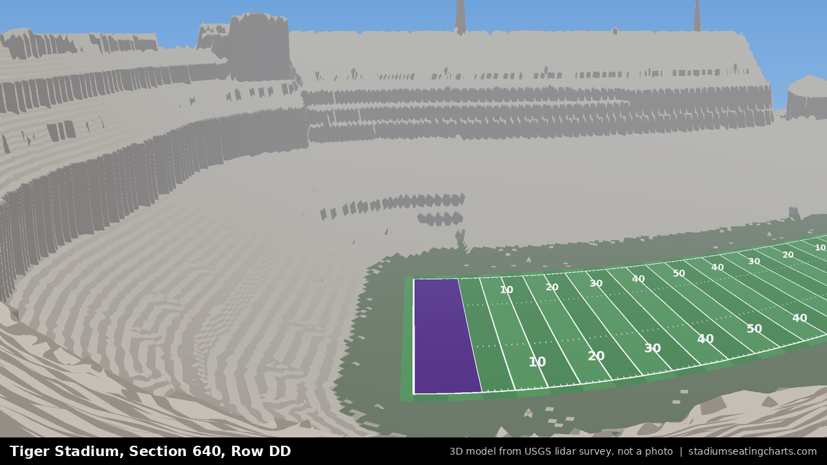 View from Tiger Stadium Section 640, Row DD, looking toward the field