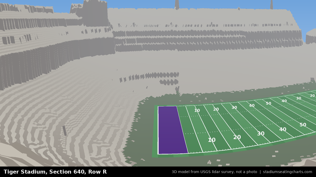 View from Tiger Stadium Section 640, Row R, looking toward the field