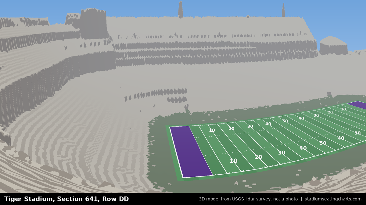 View from Tiger Stadium Section 641, Row DD, looking toward the field