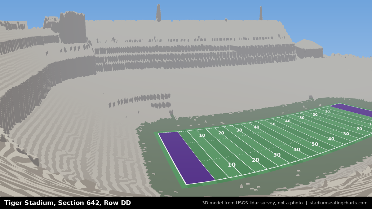 View from Tiger Stadium Section 642, Row DD, looking toward the field