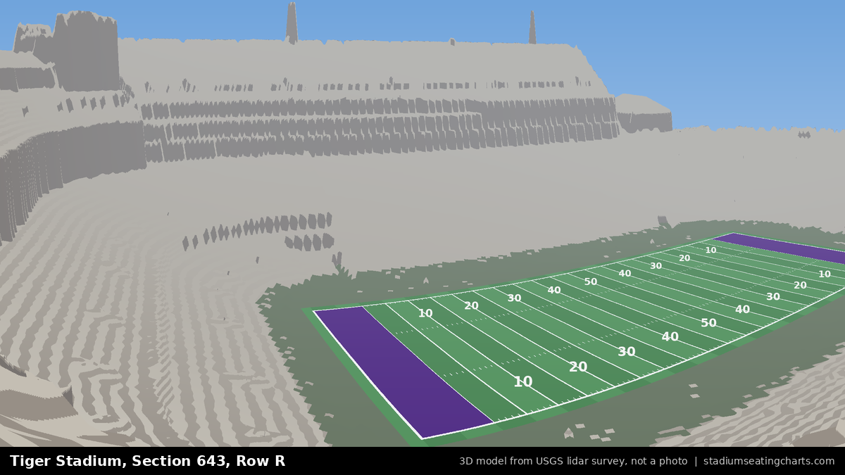 View from Tiger Stadium Section 643, Row R, looking toward the field