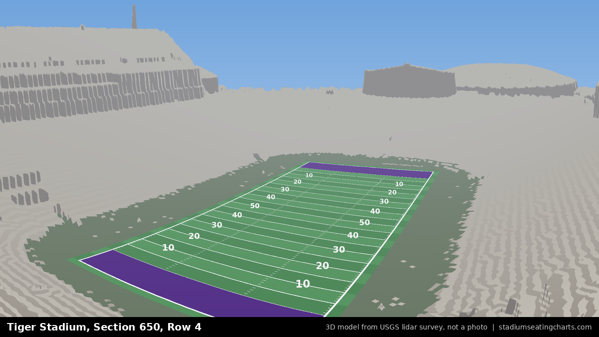View from Tiger Stadium Section 650, Row 4, looking toward the field