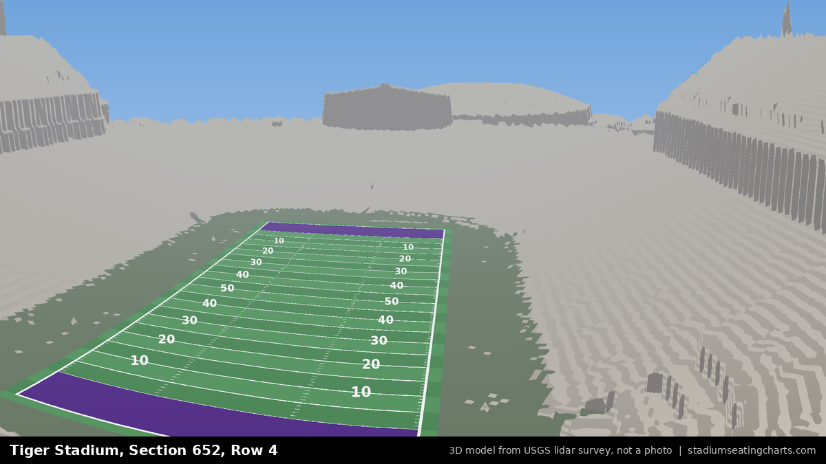 View from Tiger Stadium Section 652, Row 4, looking toward the field
