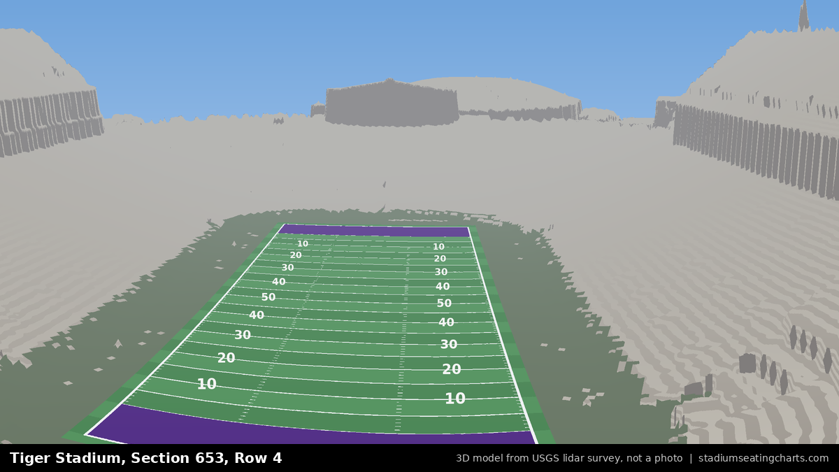View from Tiger Stadium Section 653, Row 4, looking toward the field