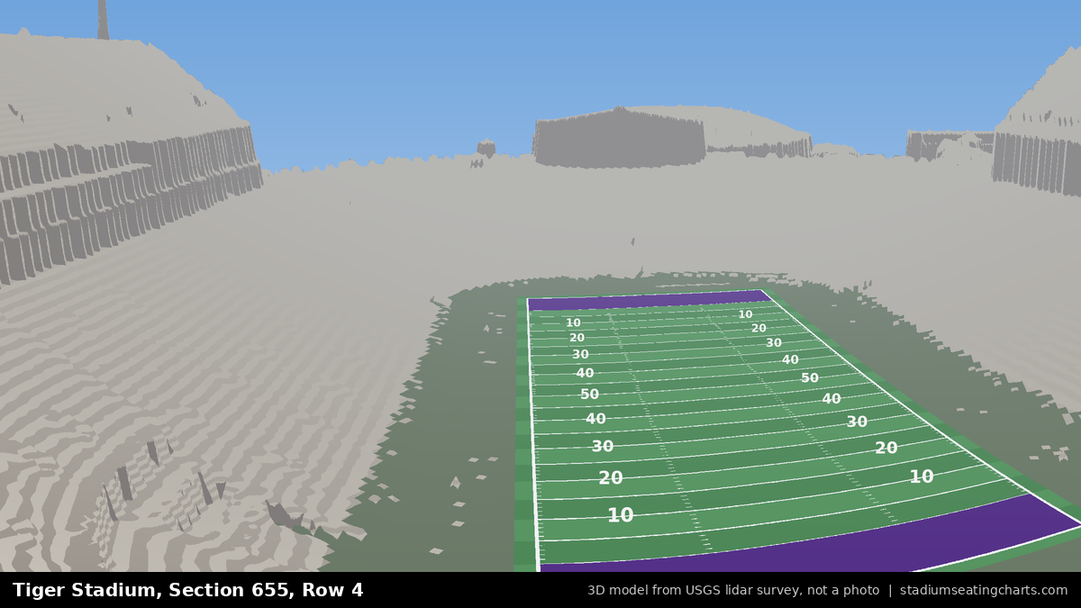 View from Tiger Stadium Section 655, Row 4, looking toward the field