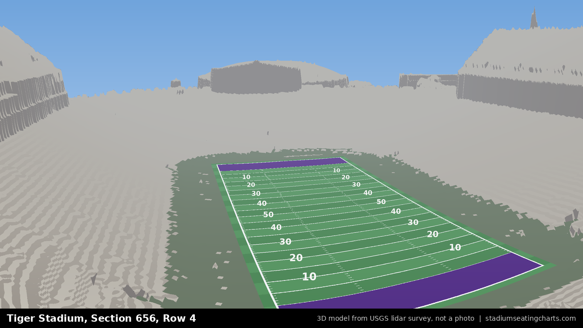 View from Tiger Stadium Section 656, Row 4, looking toward the field