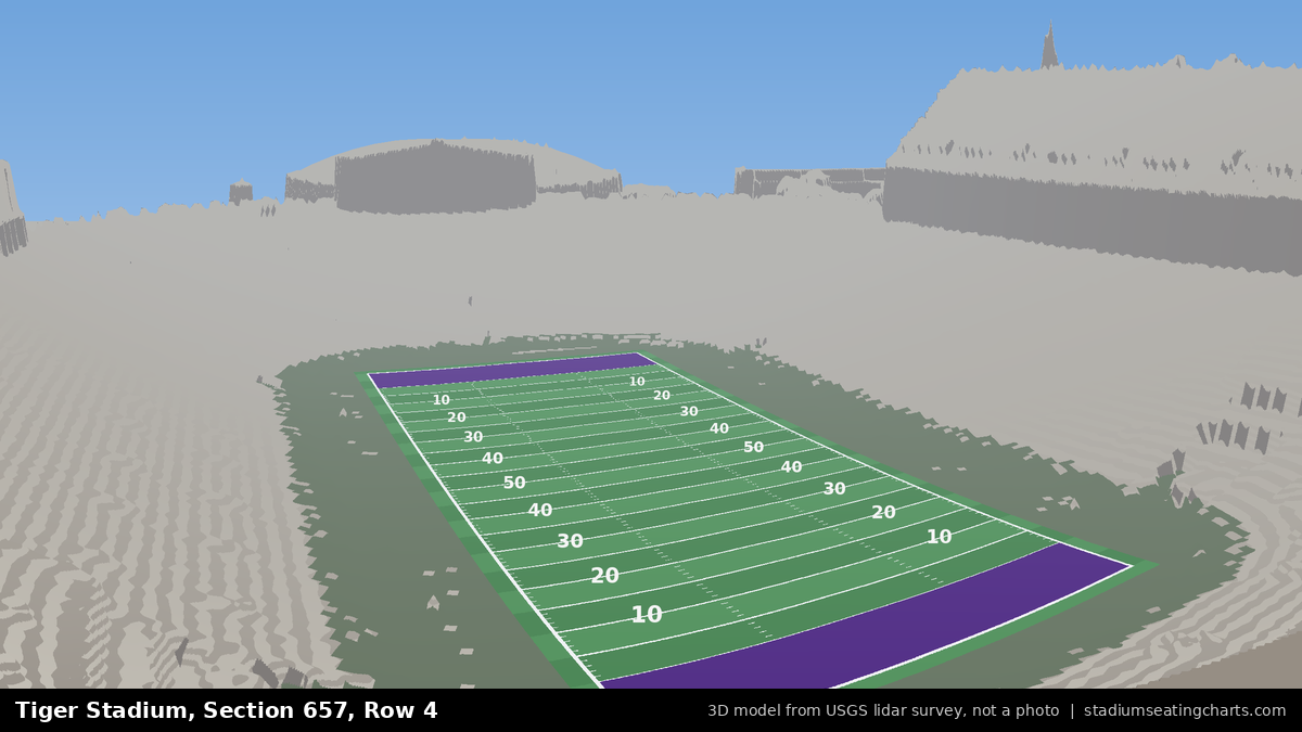 View from Tiger Stadium Section 657, Row 4, looking toward the field