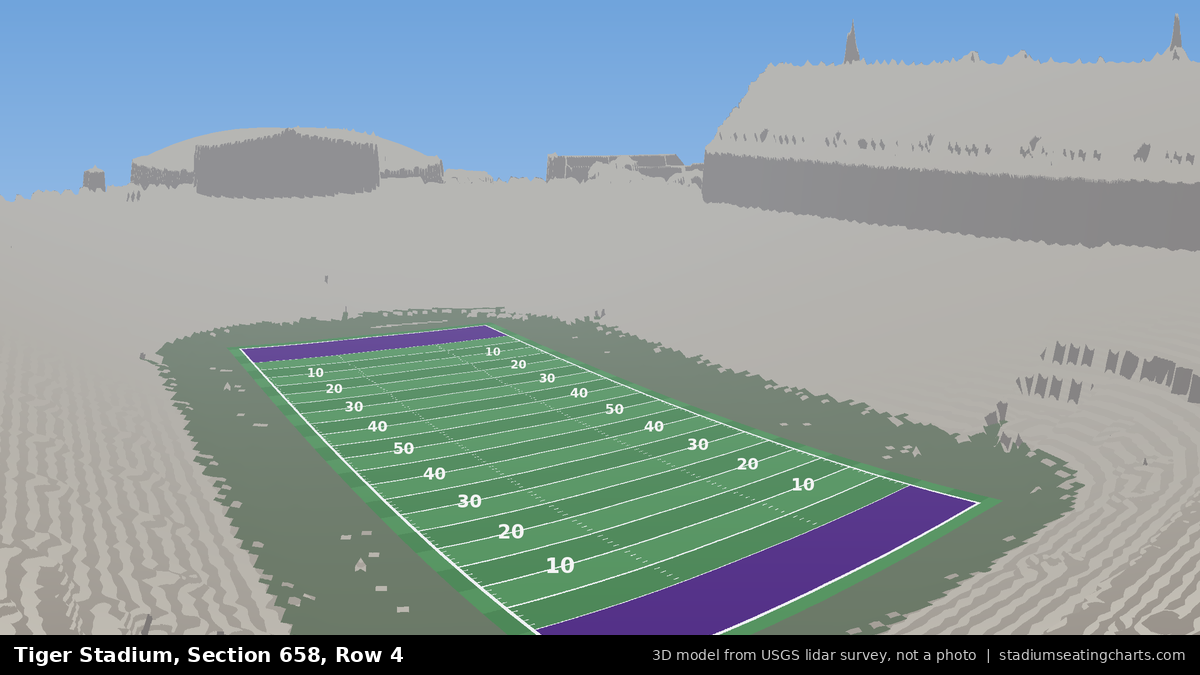 View from Tiger Stadium Section 658, Row 4, looking toward the field