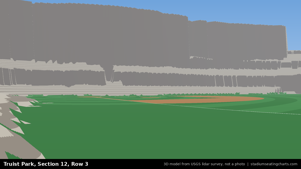 View from Truist Park Section 12, Row 3, looking toward the pitcher's mound