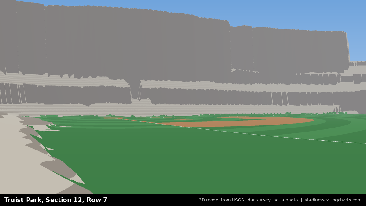 View from Truist Park Section 12, Row 7, looking toward the pitcher's mound