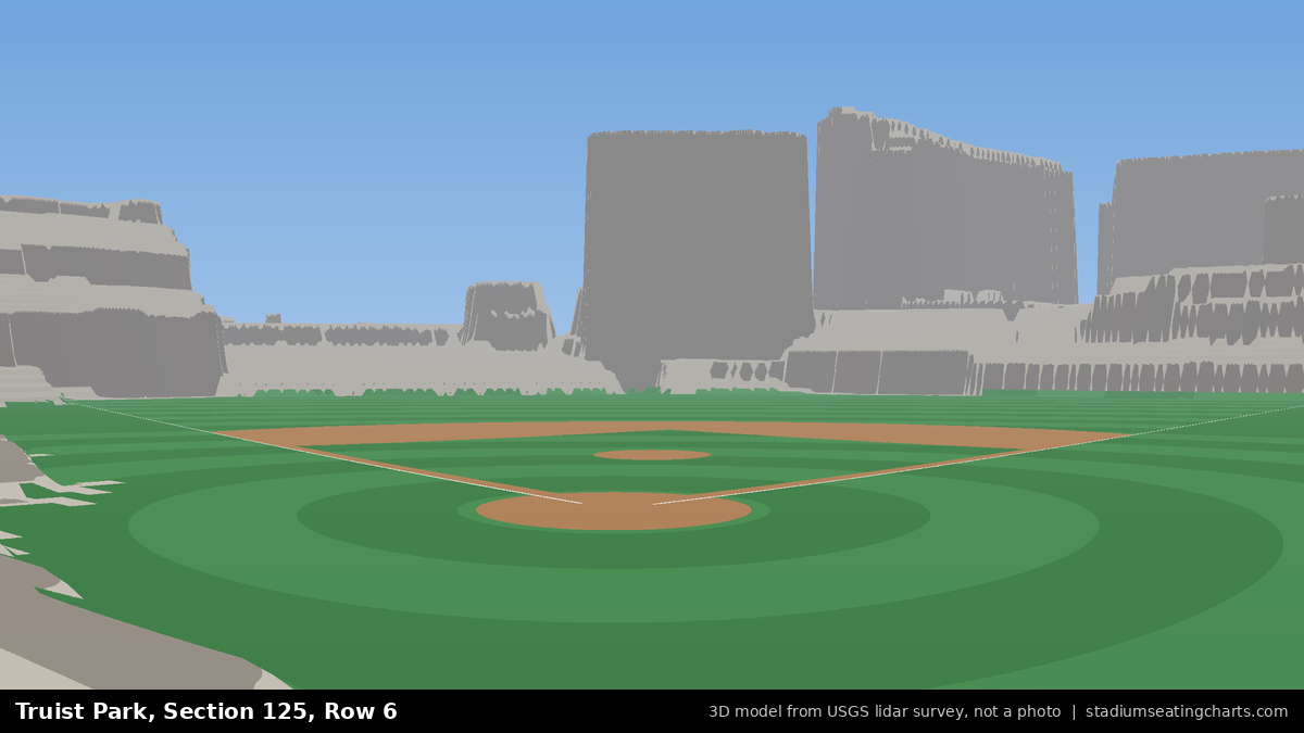 View from Truist Park Section 125, Row 6, looking toward the pitcher's mound