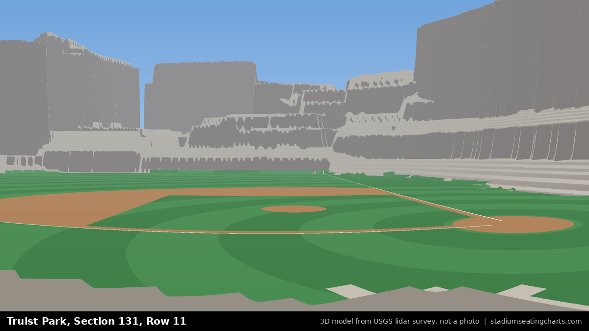 View from Truist Park Section 131, Row 11, looking toward the pitcher's mound