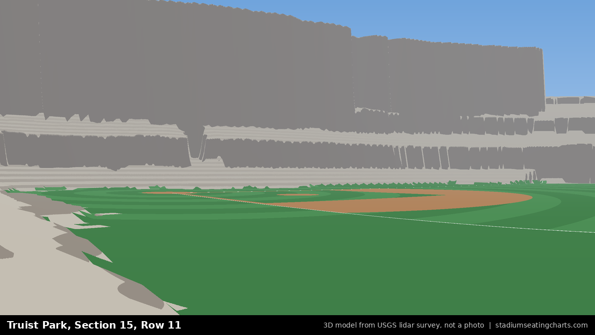 View from Truist Park Section 15, Row 11, looking toward the pitcher's mound