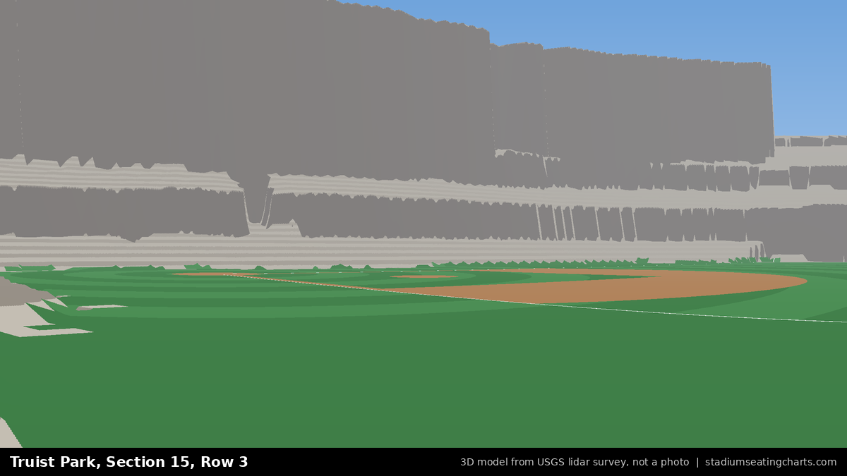 View from Truist Park Section 15, Row 3, looking toward the pitcher's mound