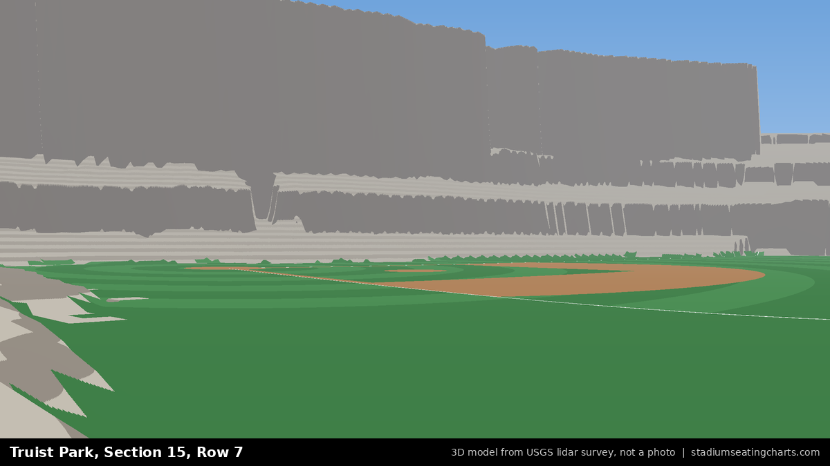 View from Truist Park Section 15, Row 7, looking toward the pitcher's mound