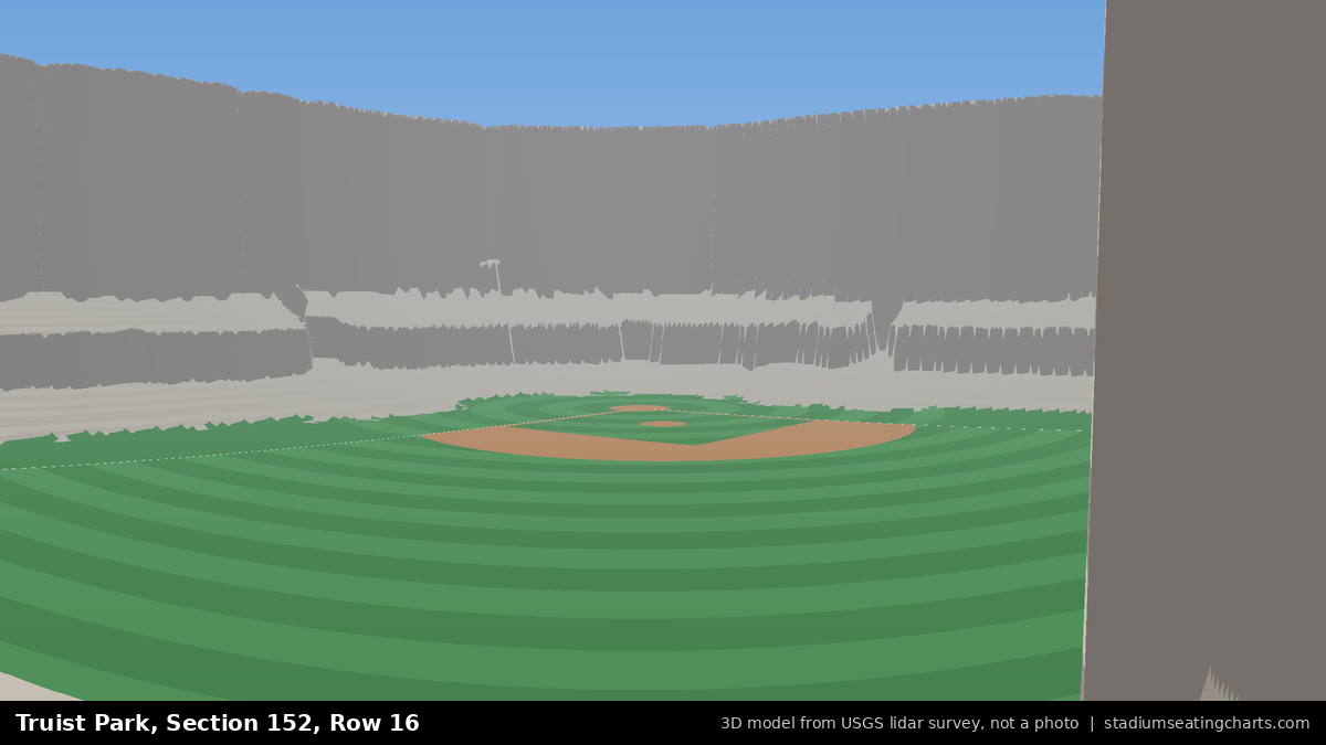 View from Truist Park Section 152, Row 16, looking toward the pitcher's mound