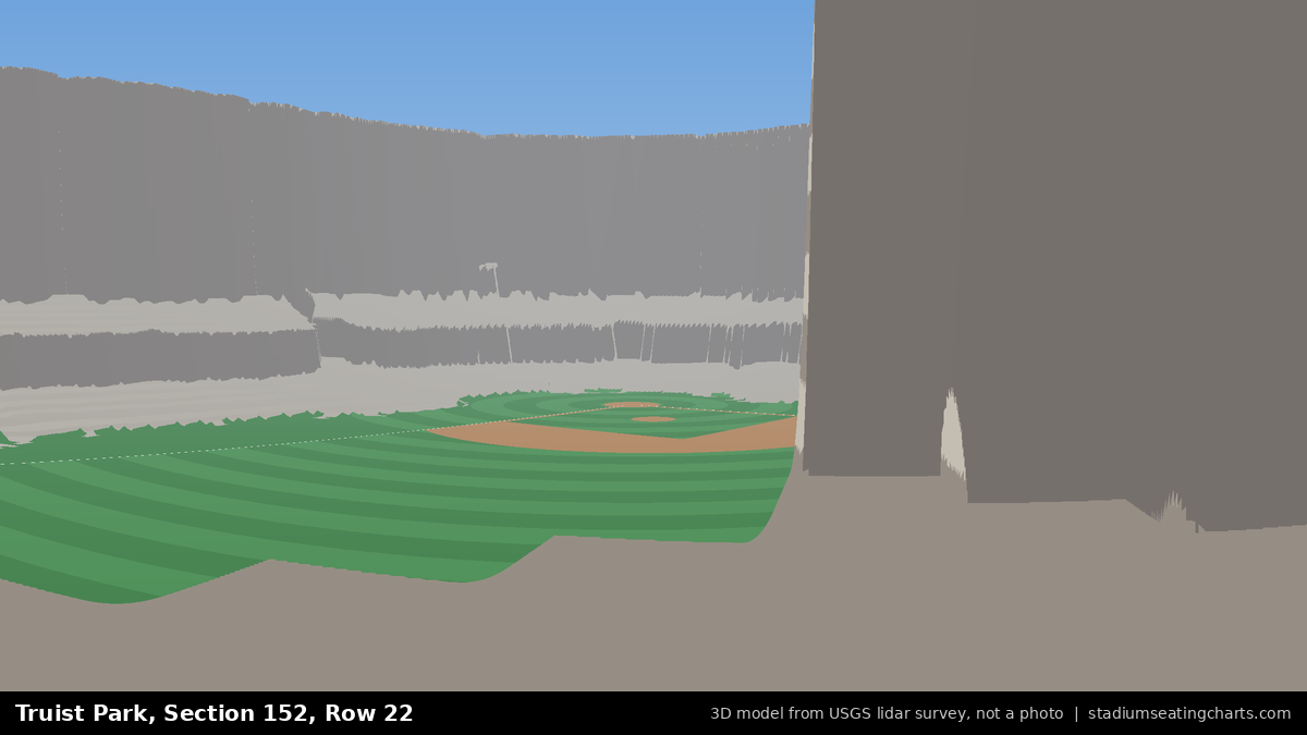 View from Truist Park Section 152, Row 22, looking toward the pitcher's mound