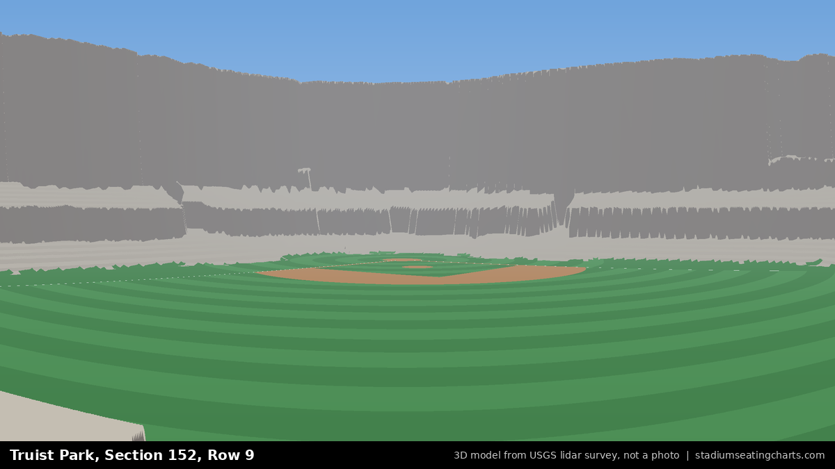 View from Truist Park Section 152, Row 9, looking toward the pitcher's mound