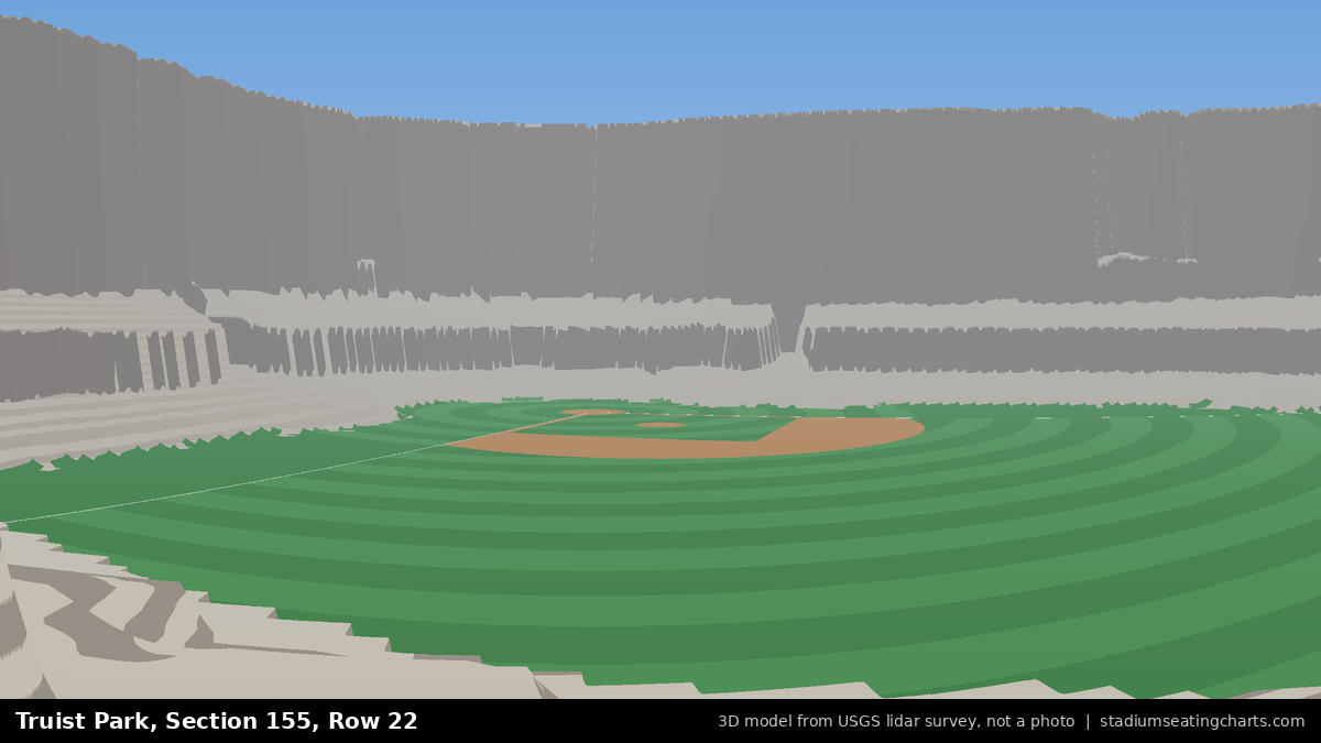 View from Truist Park Section 155, Row 22, looking toward the pitcher's mound