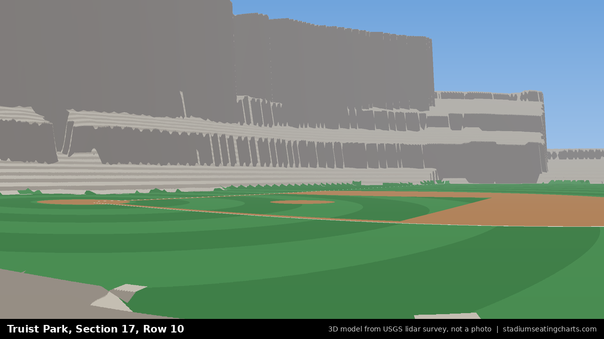 View from Truist Park Section 17, Row 10, looking toward the pitcher's mound