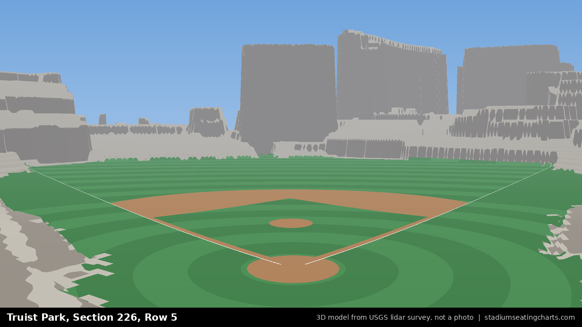 View from Truist Park Section 226, Row 5, looking toward the pitcher's mound