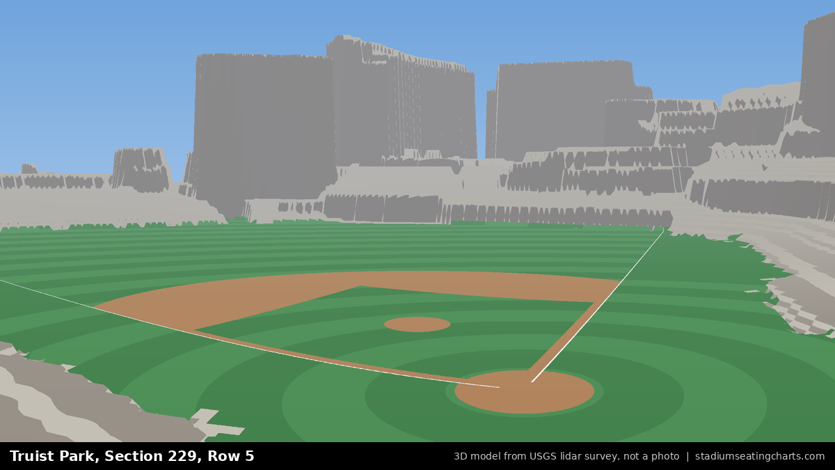 View from Truist Park Section 229, Row 5, looking toward the pitcher's mound