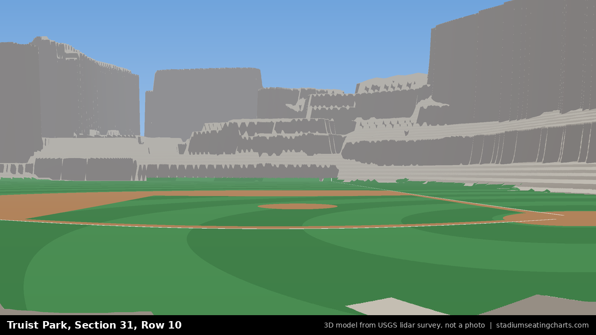 View from Truist Park Section 31, Row 10, looking toward the pitcher's mound