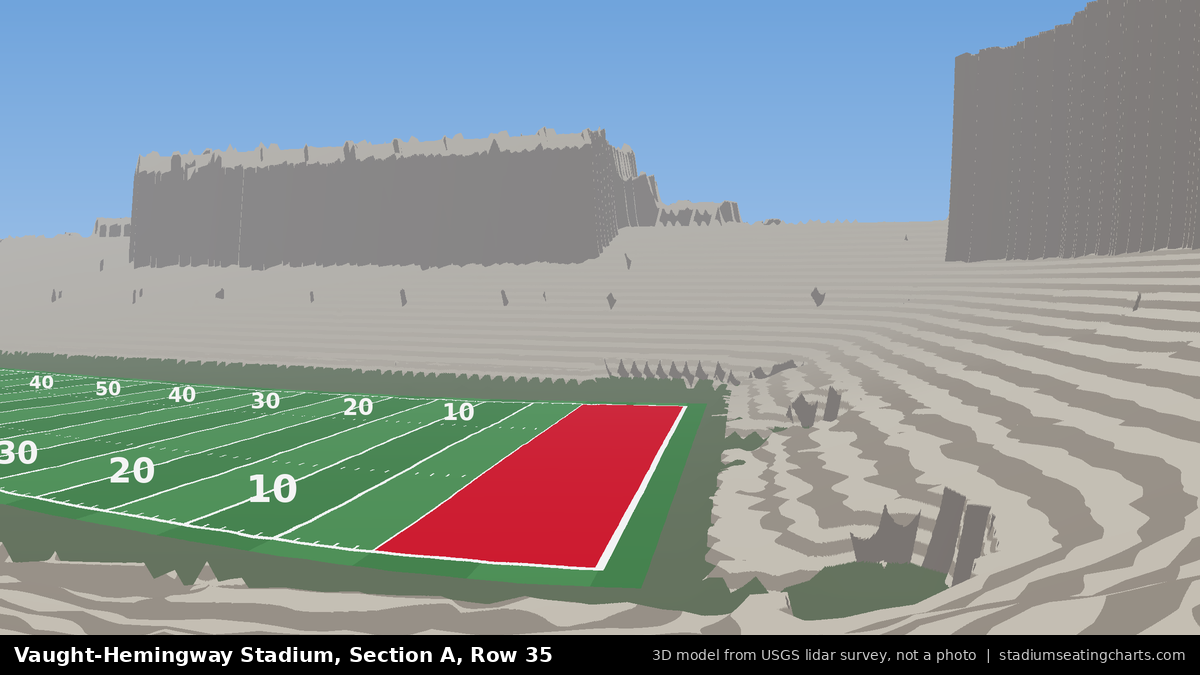 View from Vaught-Hemingway Stadium Section A, Row 35, looking toward the field