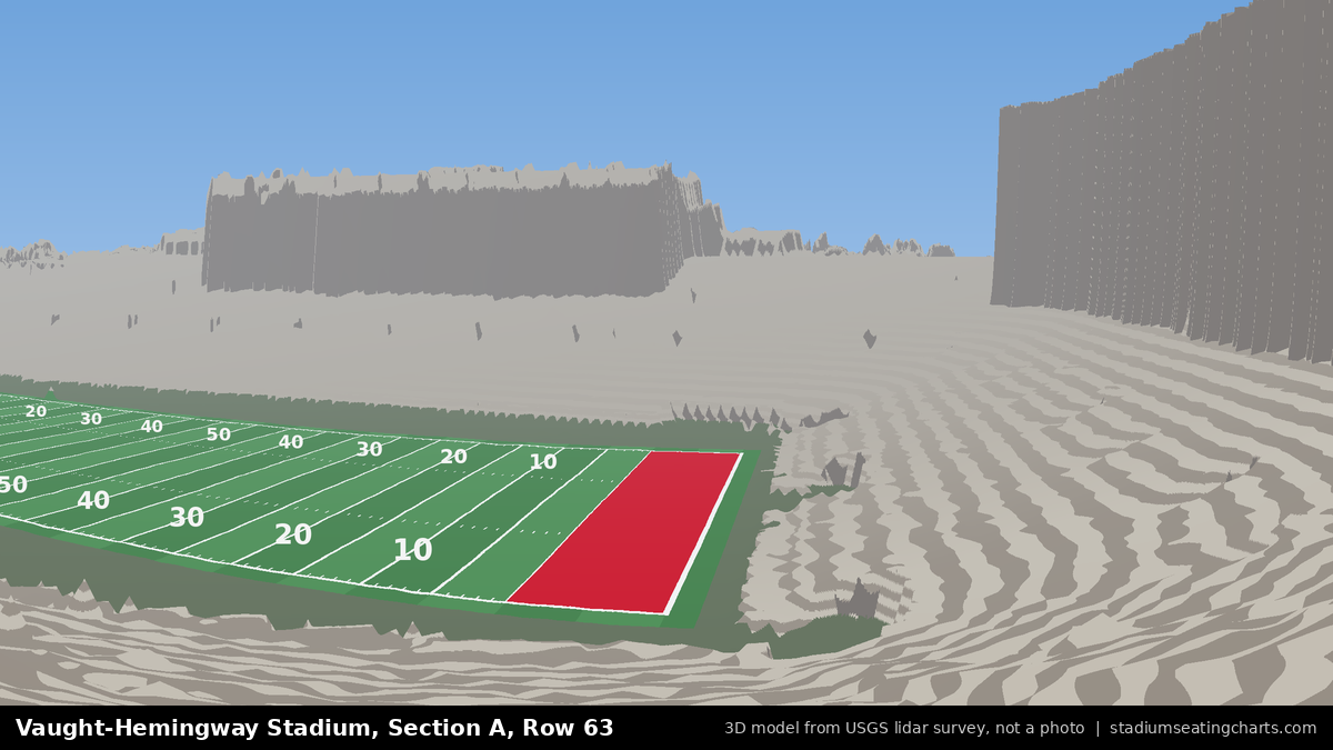 View from Vaught-Hemingway Stadium Section A, Row 63, looking toward the field