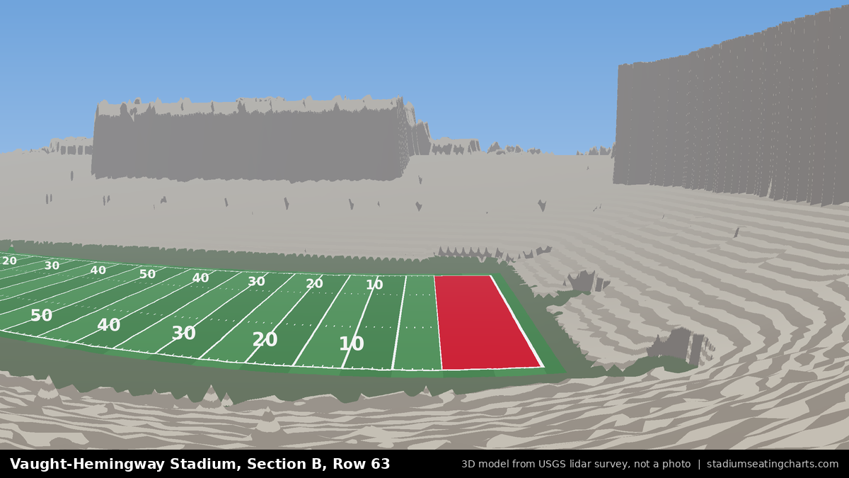View from Vaught-Hemingway Stadium Section B, Row 63, looking toward the field