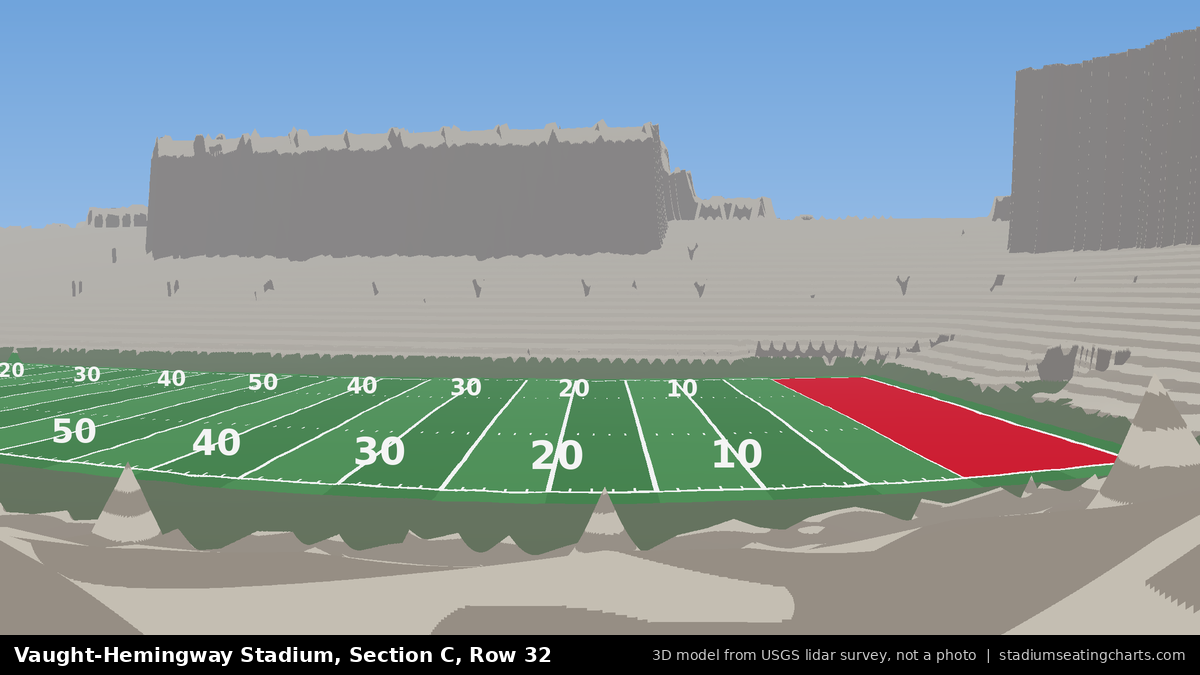 View from Vaught-Hemingway Stadium Section C, Row 32, looking toward the field