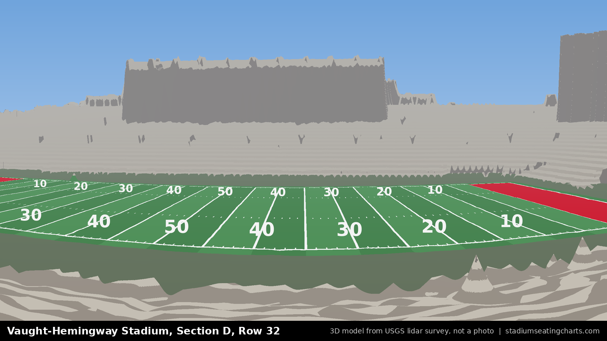 View from Vaught-Hemingway Stadium Section D, Row 32, looking toward the field
