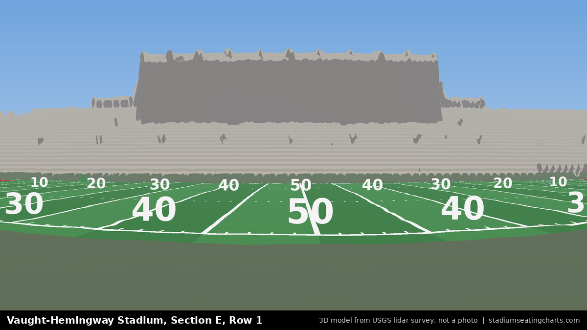 View from Vaught-Hemingway Stadium Section E, Row 1, looking toward the field