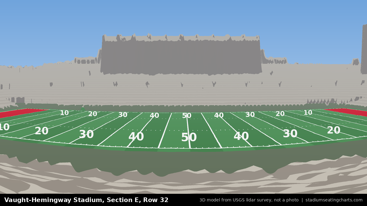 View from Vaught-Hemingway Stadium Section E, Row 32, looking toward the field