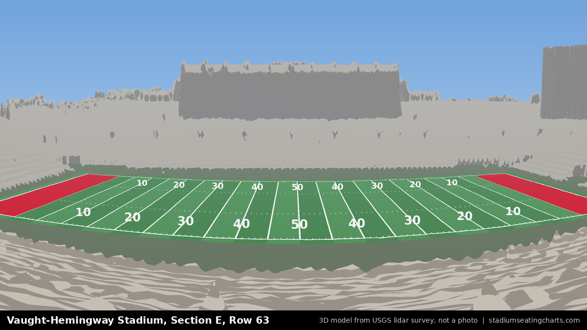 View from Vaught-Hemingway Stadium Section E, Row 63, looking toward the field