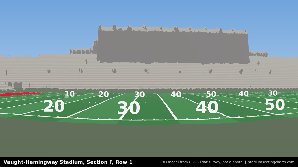 View from Vaught-Hemingway Stadium Section F, Row 1, looking toward the field