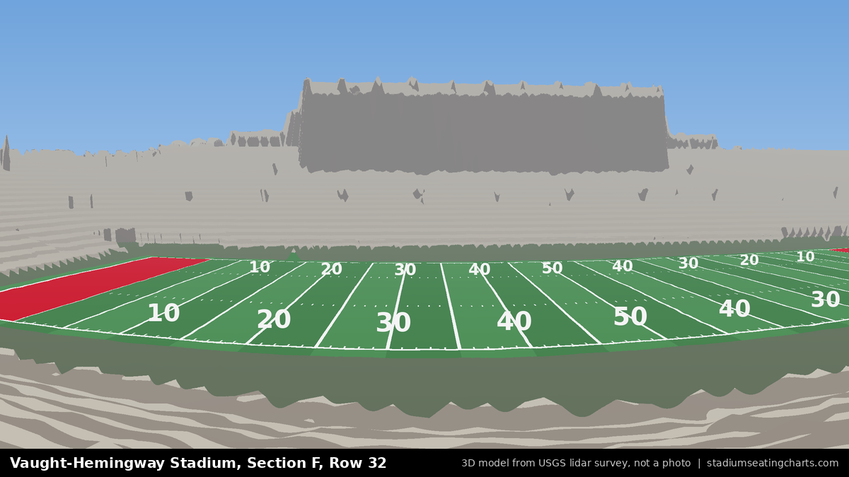 View from Vaught-Hemingway Stadium Section F, Row 32, looking toward the field