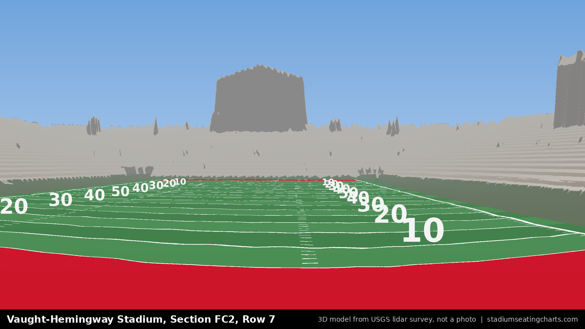 View from Vaught-Hemingway Stadium Section FC2, Row 7, looking toward the field