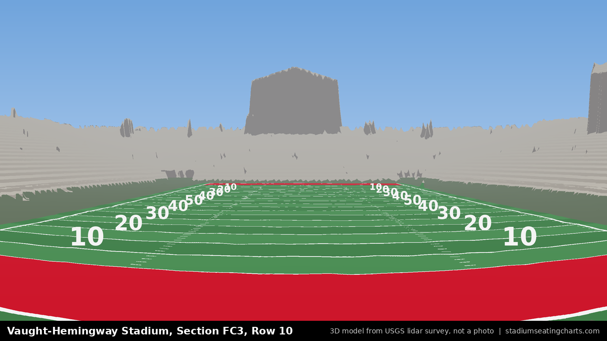 View from Vaught-Hemingway Stadium Section FC3, Row 10, looking toward the field