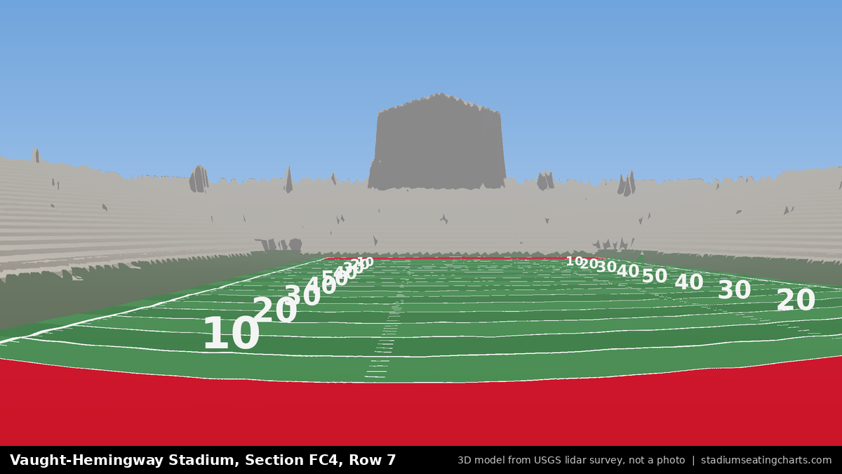 View from Vaught-Hemingway Stadium Section FC4, Row 7, looking toward the field